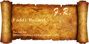 Faddi Roland névjegykártya