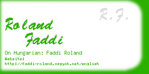 roland faddi business card